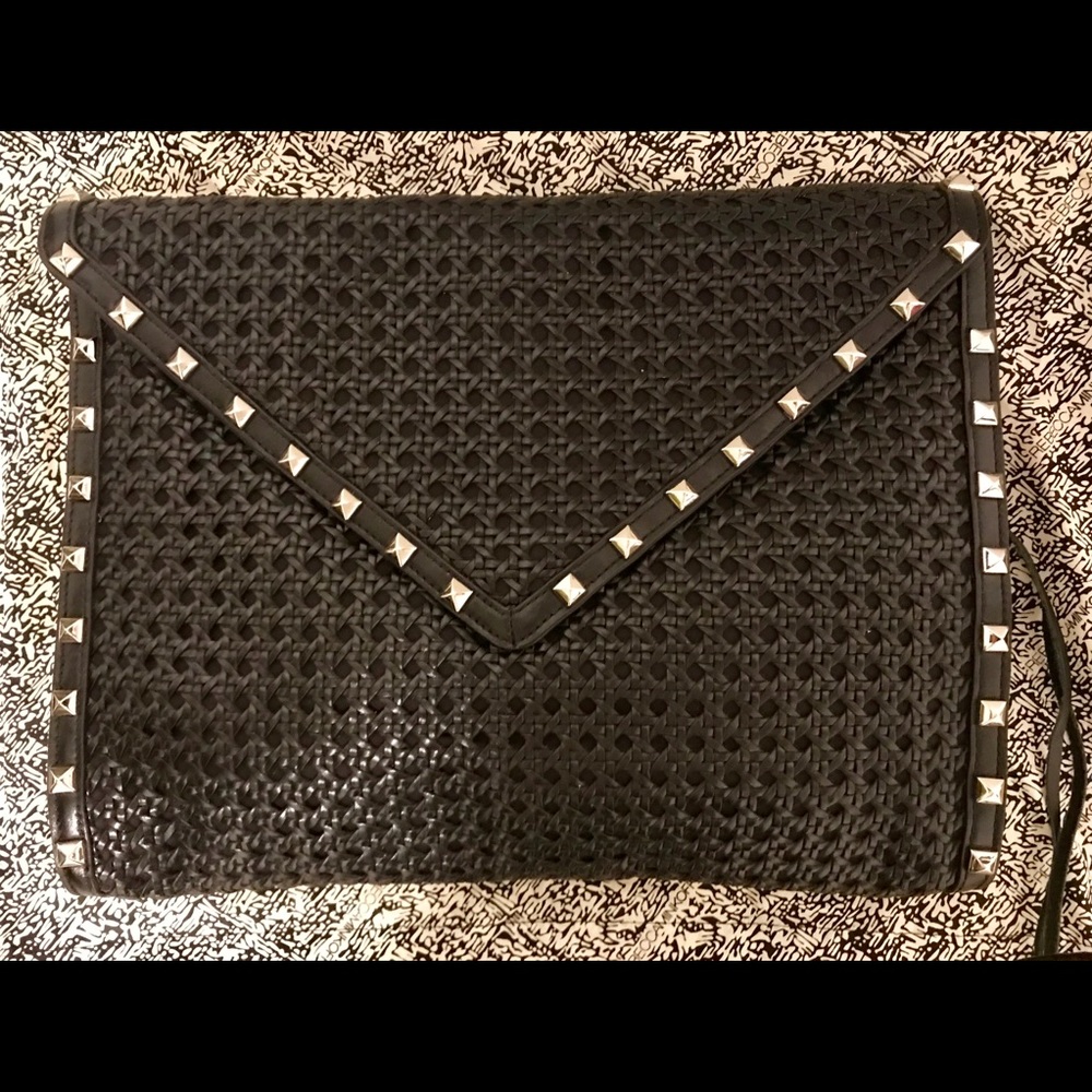 Rebecca Minkoff “Owen” Woven Envelope Clutch
